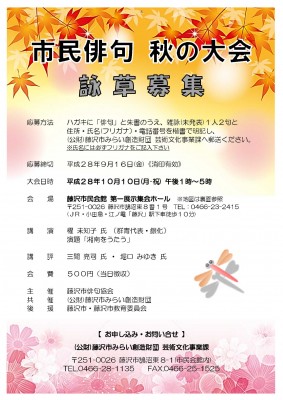 H28 俳句大会(秋) チラシ