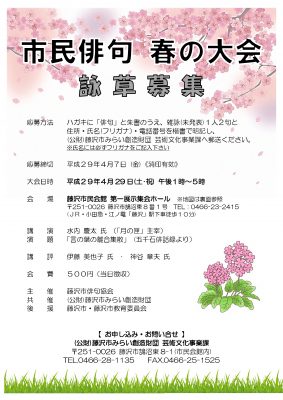 H29 俳句大会(春) チラシ