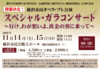 開催決定!藤沢市民オペラ・プレ公演「スペシャル・ガラコンサート ~行け、わが想いよ、黄金の翼に乗って~」